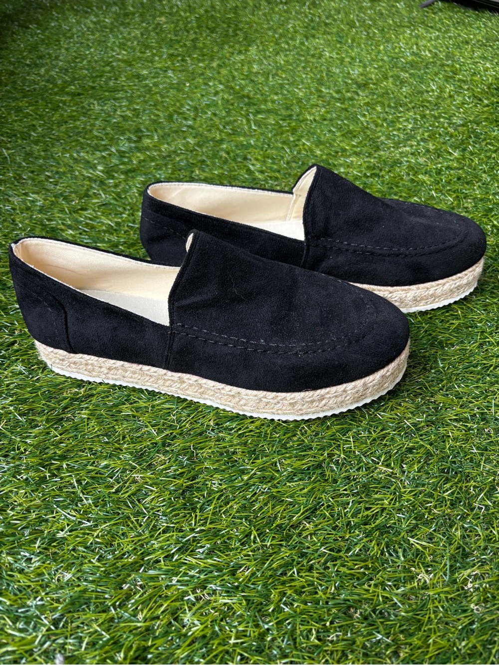 Black suede espadrille loafers – US Women’s Size 9